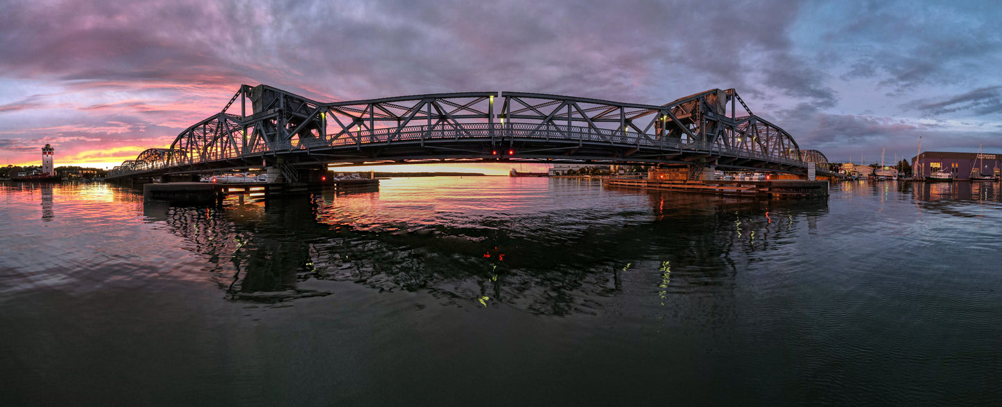 Michigan Street Bridge Sunset Panorama