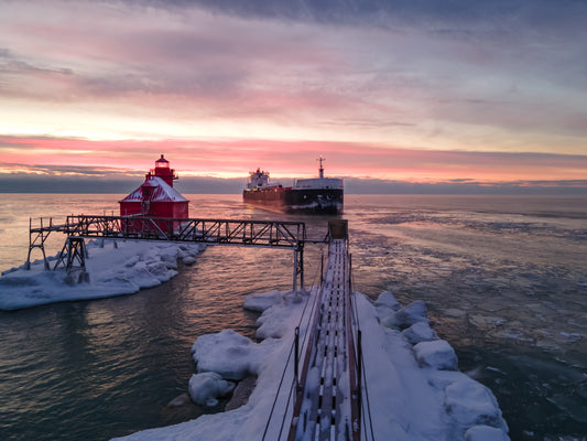 Winter Sunrise on Lake Michigan